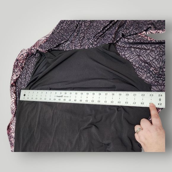 NWT Midnight Velvet Women's 20 Black Floral Capelet Overlay Split Sleeve Dress - Picture 9 of 14